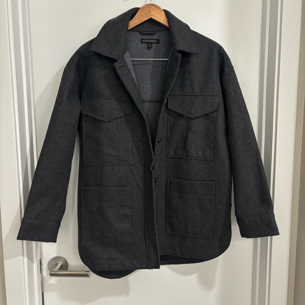 Grey Banana Republic shacket